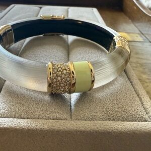 Alexis Bittar Frosted Lucite Colorblock Hinge Bracelet